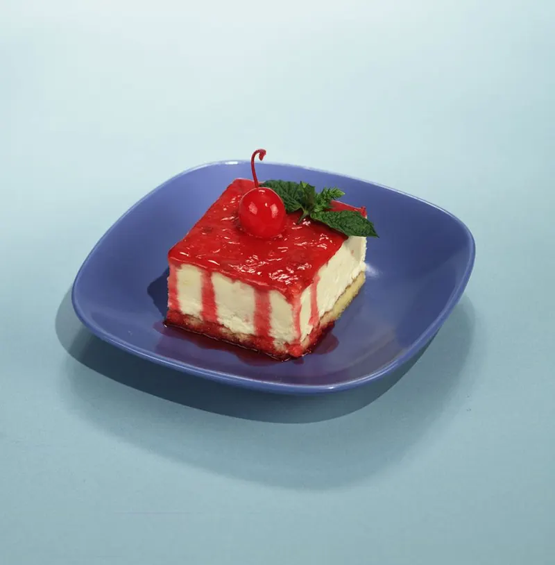 Cherry-glazed New York style cheesecake